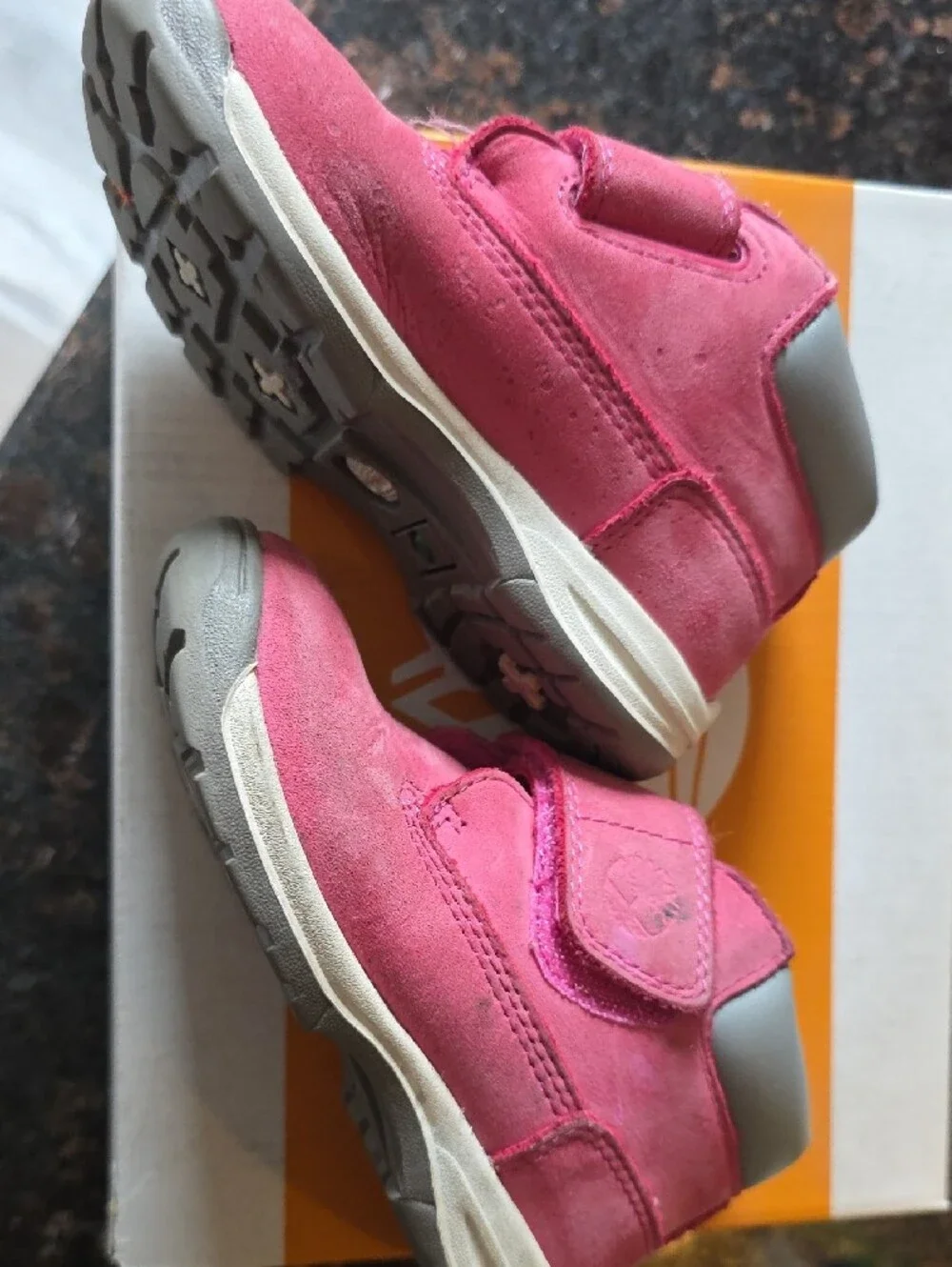 Timberland Timber Tykes Kids Pink Nubuck Velcro Ankle Boots